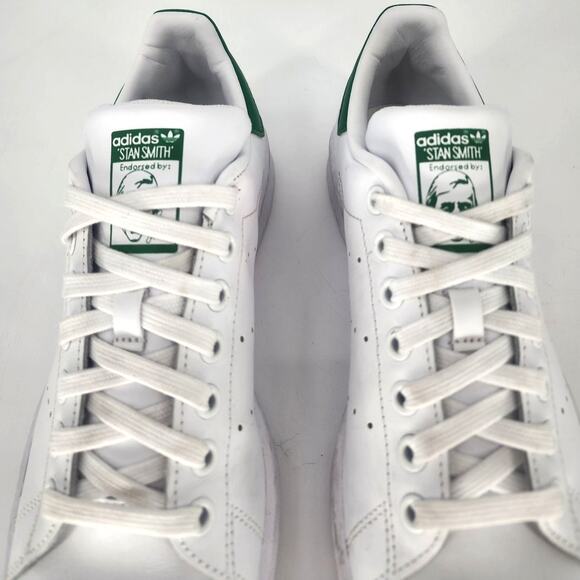 Adidas Stan Smith White Leather Green Heel Tab Sneakers Women’s Size 7 - Picture 10 of 13